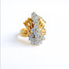 Vintage Waterfall Diamond Ring 14K Yellow Gold