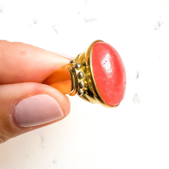 Vintage Retro 18k Gold Carnelian Ring