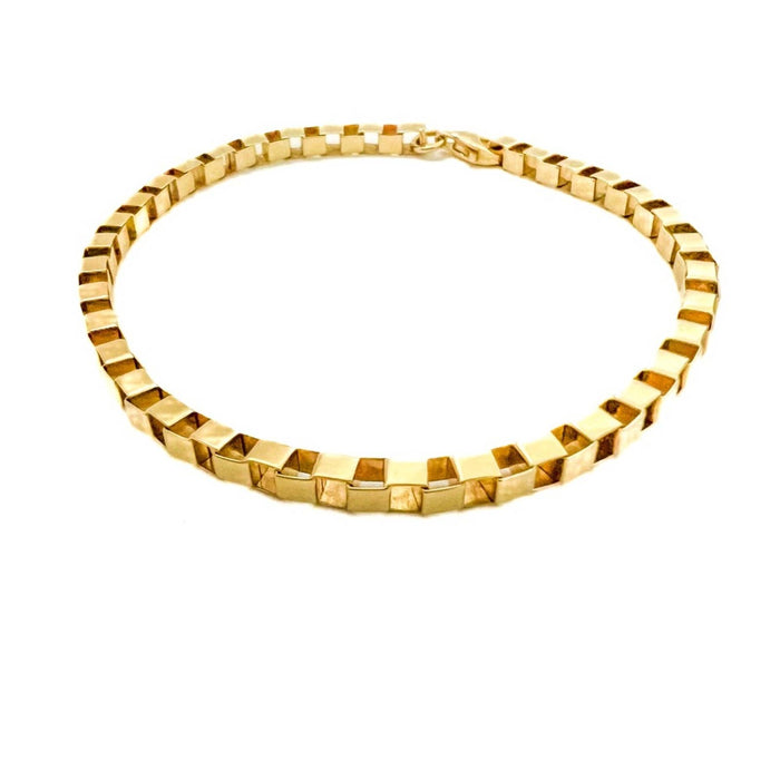 14K Yellow Gold Venetian Box Link Bracelet