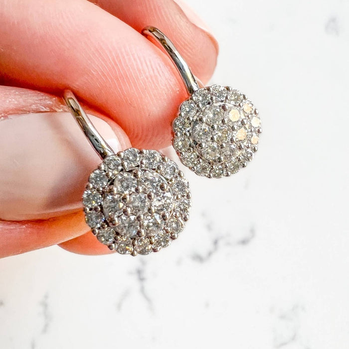 real diamond cluster earrings