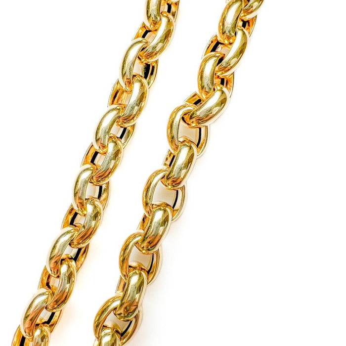 14K Yellow Gold Chunky Rolo Link Necklace