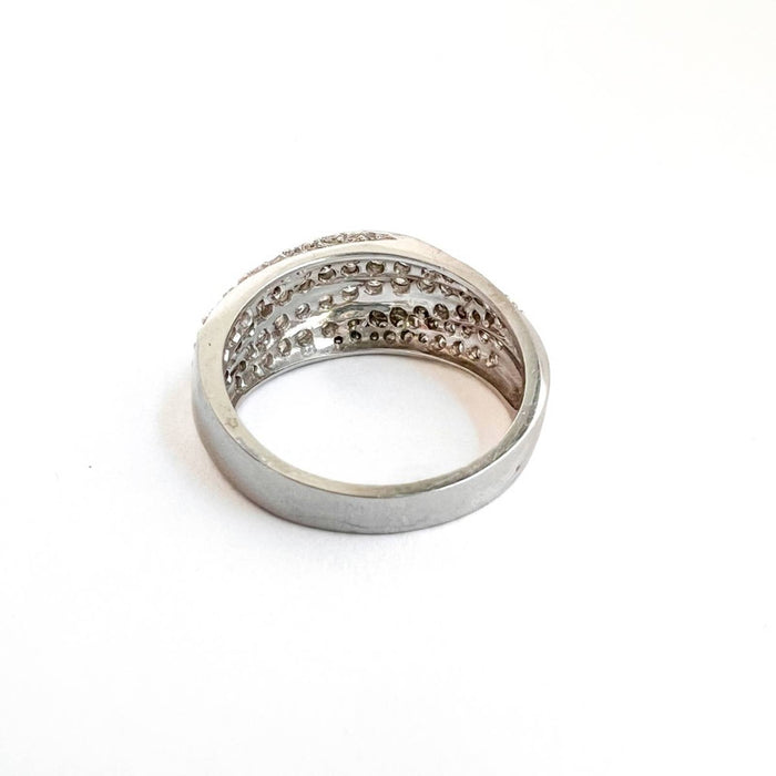 Diamond Thick Band Ring 14K White Gold