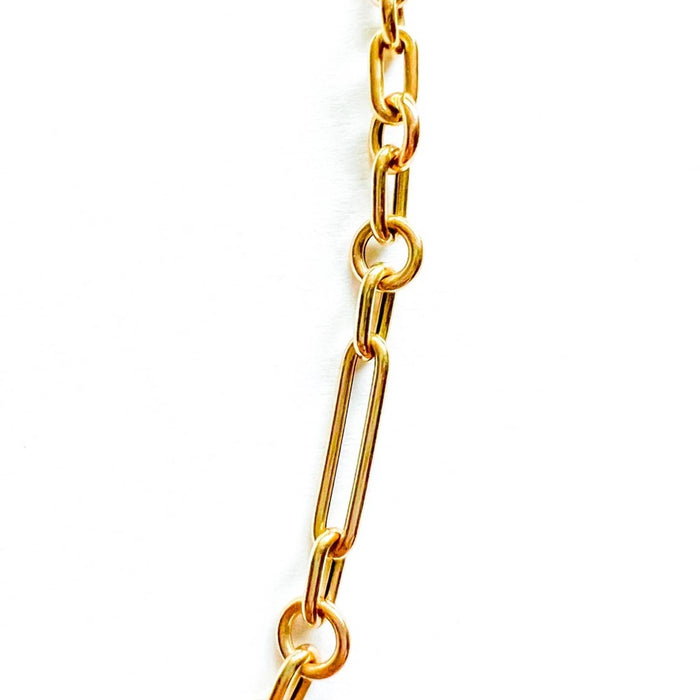 Alternating Links Necklace 14K Yellow Gold