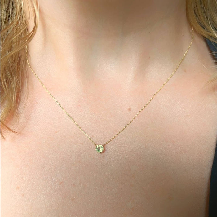 14K Yellow Gold Peridot Necklace