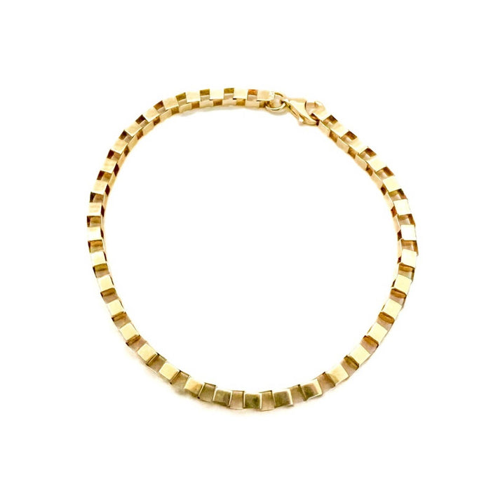 14K Yellow Gold Venetian Box Link Bracelet