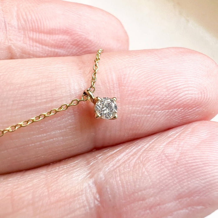 Diamond Dangle Trio Necklace in 14K Yellow Gold