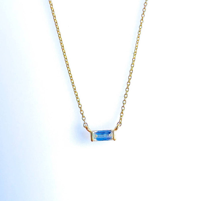 Baguette Diamond Necklace 14K Yellow Gold