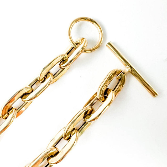 14K Yellow Gold Gold Jumbo Chain Link Toggle Bracelet