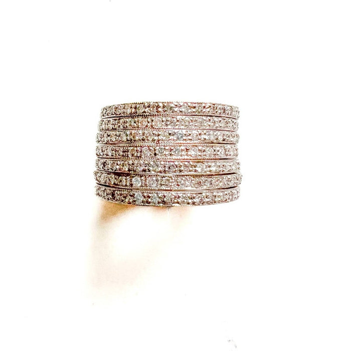 Platinum Eternity Diamond Seven Days Stack Ring