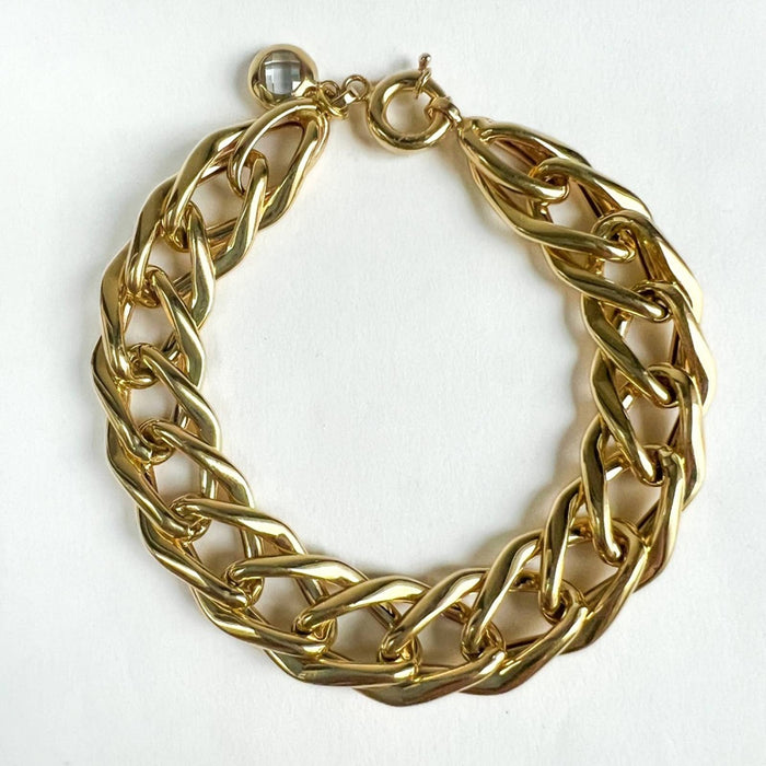 14K Yellow Gold Thick Cuban Link Bracelet